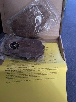 BBA packed botanical order with leaves and written guidance.